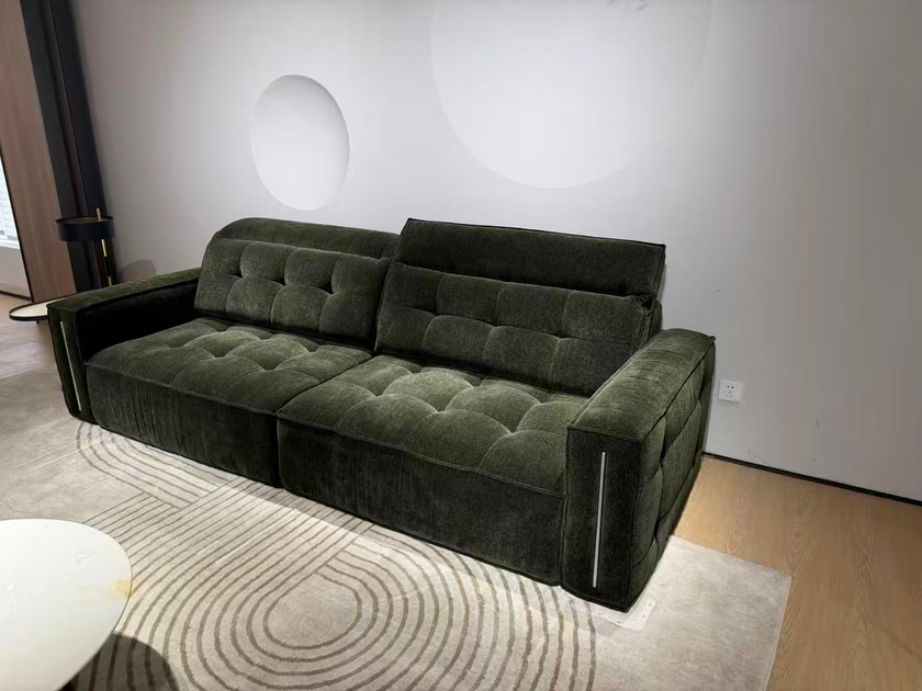Chenille Sugar Cube Extendable Electric Sofa Bed