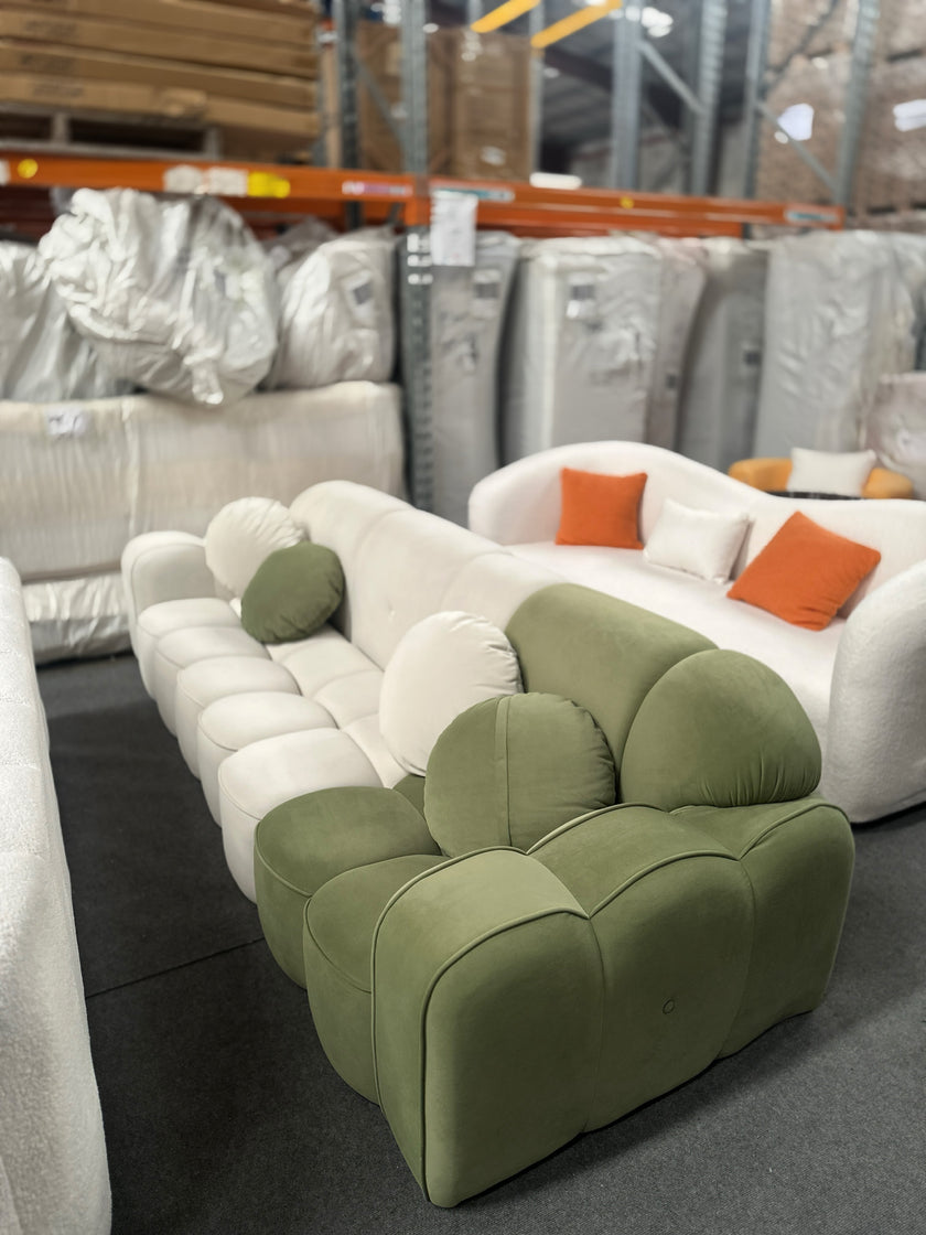 Baby Plush Sofa/White Green/Color Matching/Lace Design/290