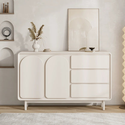 White Matte Solid Wood Sideboard