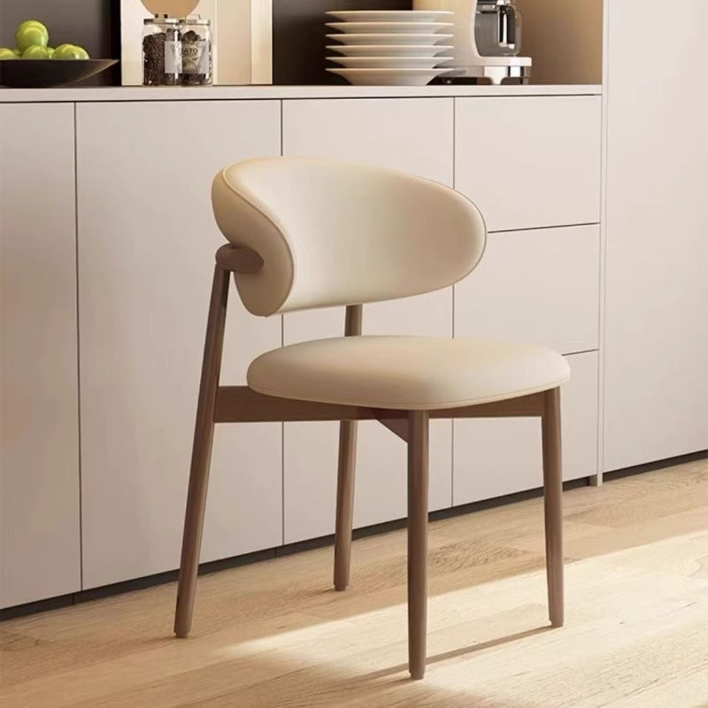 Walnut Horn Chair with Cream Cushion