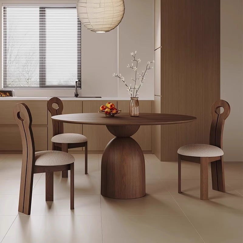 Pre Sale Round Solid Wood/Rock Top Dining Table with Lazy Susan