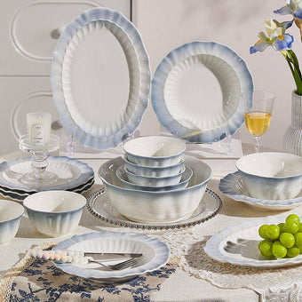 Blue and White Ombre 12-Piece Dinnerware Set