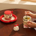 Animal pattern mug with lid and spoon