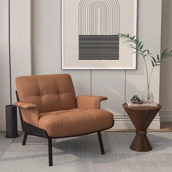 Brown Silicone Leather Lounge Chair