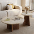 Pre Sale Travertine-Top Nesting Coffee Tables with Walnut-Toned Legs