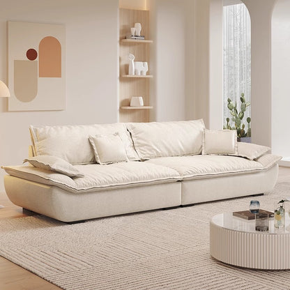 Off-White /Grey Matte Fabric Sailboat Sofa