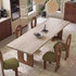Pre Sale Rectangular Travertine Dining Table with Solid Wood Legs
