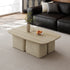 Yellow Travertine Rectangular Coffee Table with Matching Stools