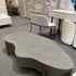 Gray Saddle Leather/Irregular Rock Plate/Coffee Table