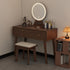 Walnut Finish Solid Wood Dressing Table with Mirror