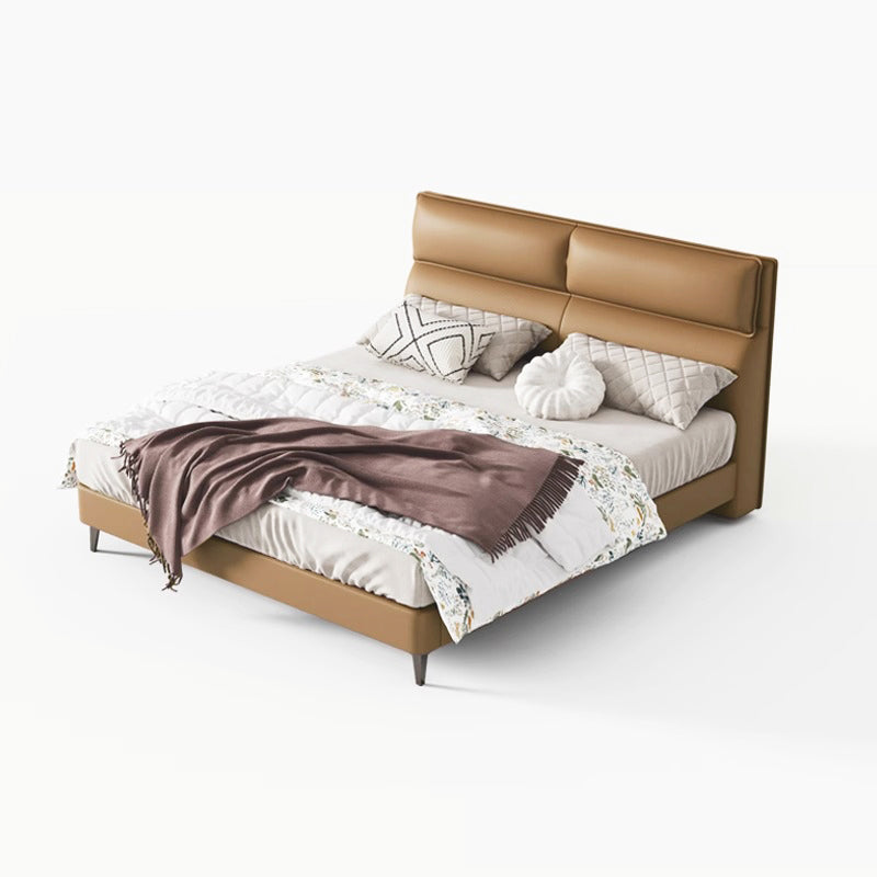 Pre Sale Leather/Brown/Soft-Covered/Solid Wood/Soft Bed/153/183