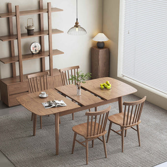 Pre Sale Walnut-Stained Extendable Ash Wood Dining Table