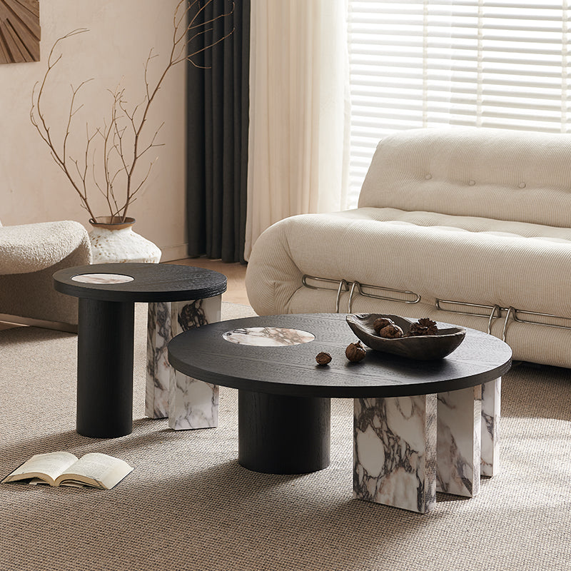 Pre Sale Black Solid Wood Nesting Coffee Tables