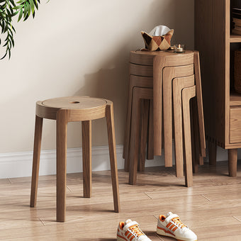 Pre Sale  Walnut-Stained Ash Wood Stool