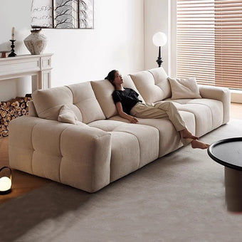 Pre Sale Oatmeal Chenille Pixel Function Sofa