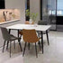 Snow Mountain White Rock Dining Table with Carbon Steel Legs & 4 Chairs