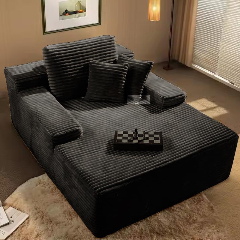 Black Corduroy Single Seater Sofa