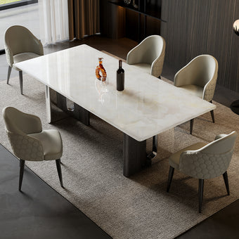 Luxury White Jade Stone  Dining Table/160/180/200