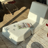 White Snowflake Velvet Triple Folding Modular Sofa