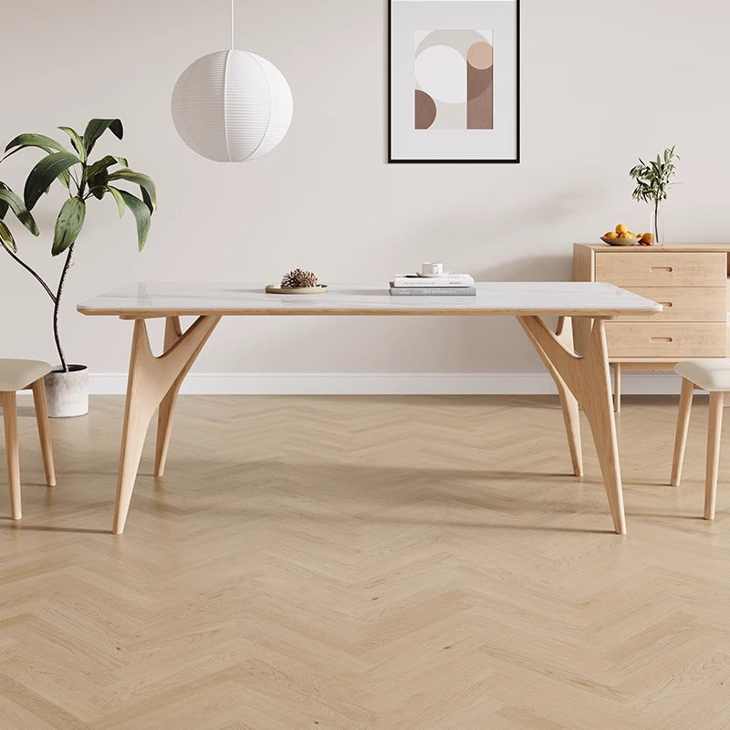 Pre-sale Shiny Snowy Mountain White Rock Bird Dining Table/No Chairs