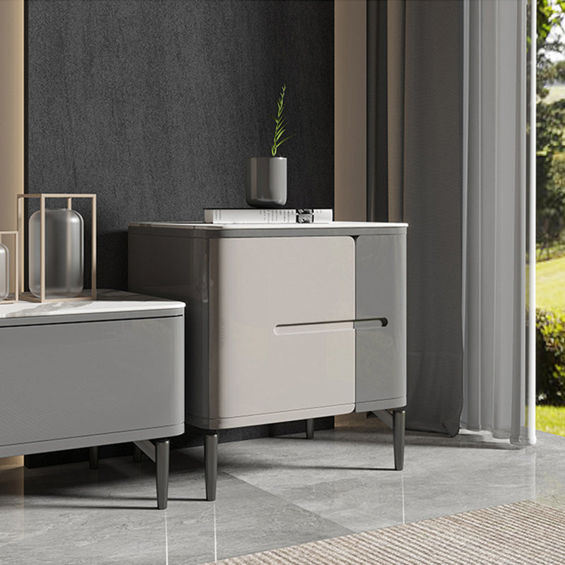 Gray & White/Fish Belly/White Rock Panel/Two Bucket Cabinet