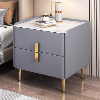Blue Rock Board Bedside Table/Gray Cabinet