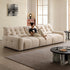 Milky White Chenille Straight 3-4 Seater Sofa