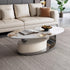 Pandora Marble Coffee Table With Brushed Steel Base/130
