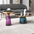 Glass Side Table Sintered Stone Top / Metallic Top