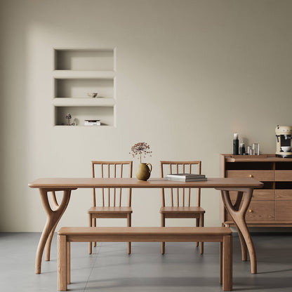 Walnut-stained Dining Table/ Ash Wood /160/180