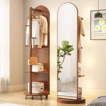 Vintage-colored Solid Wood Dressing Mirror