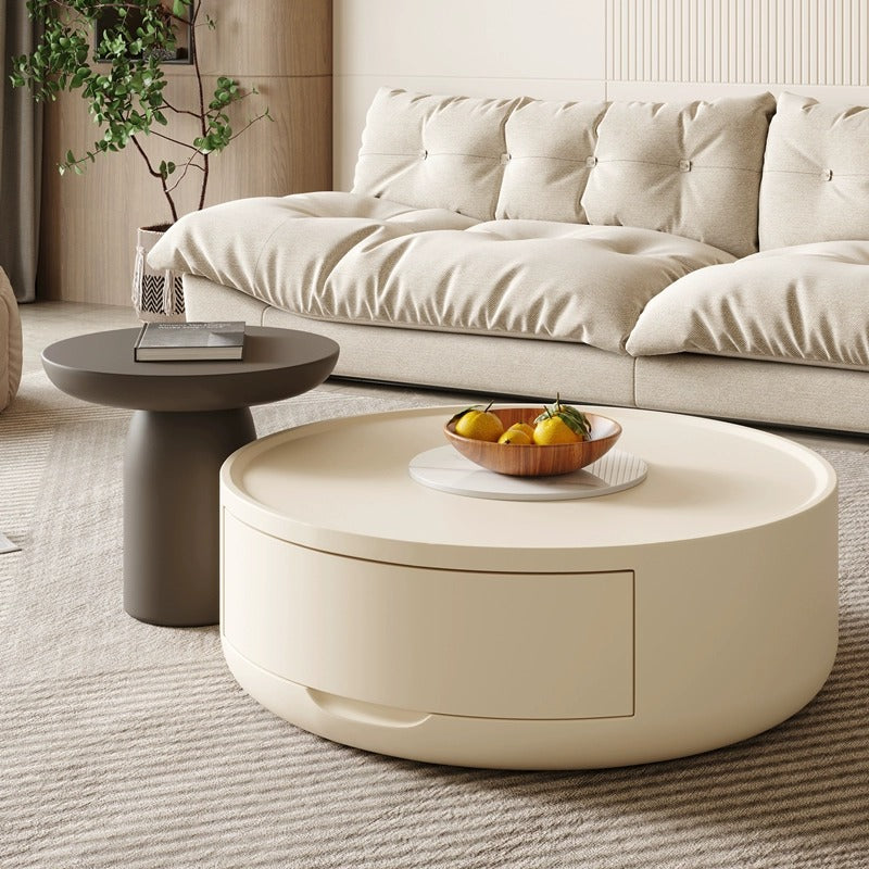 White/Black Solid Wood Rock Panel Coffee Table