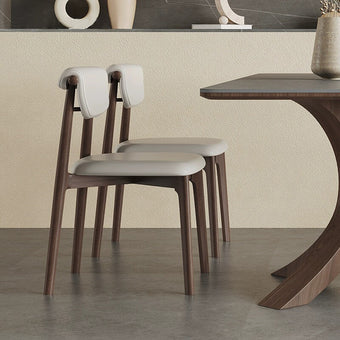 Black Oak Smoky Gray PU Cushion Chair