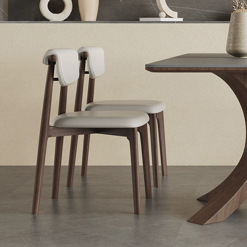 Black Oak Smoky Gray PU Cushion Chair