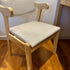 Grey/Solid Wood/Velvet Cushion/Cow Horn Chair