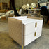Light Khaki Diamond Grid Bedside Table