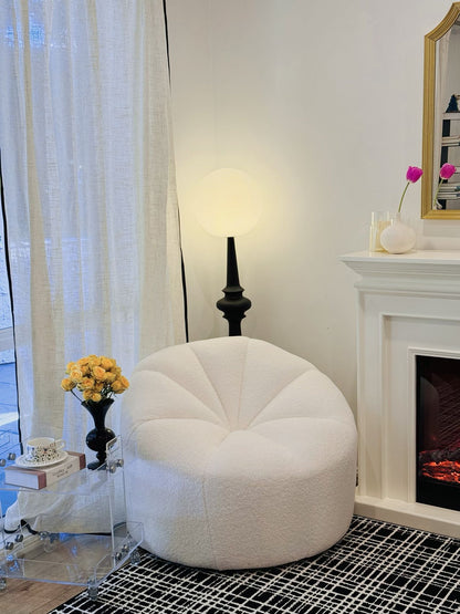 Small Casual Pumpkin Lounge Chair - Lamb Plush