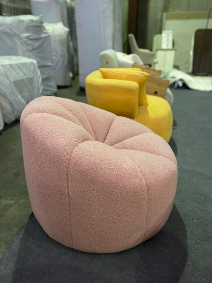 Small Casual Pumpkin Lounge Chair - Lamb Plush