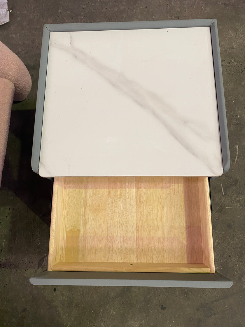 Blue Rock Board Bedside Table/Gray Cabinet