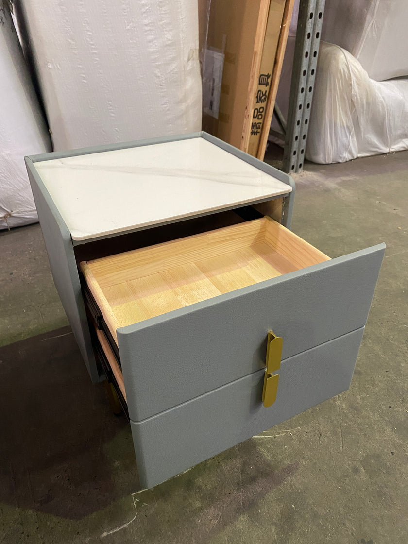 Blue Rock Board Bedside Table/Gray Cabinet