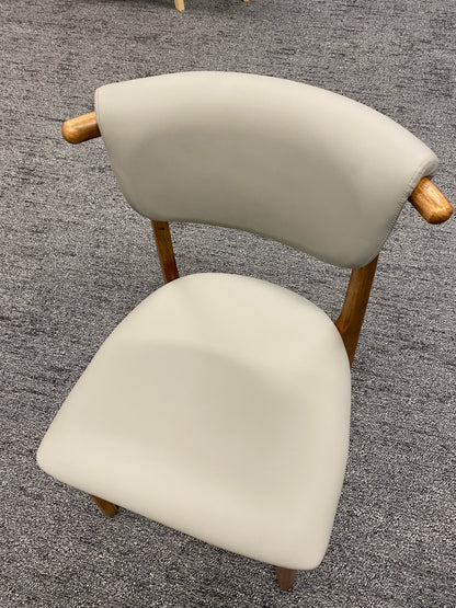 Black Oak Smoky Gray PU Cushion Chair