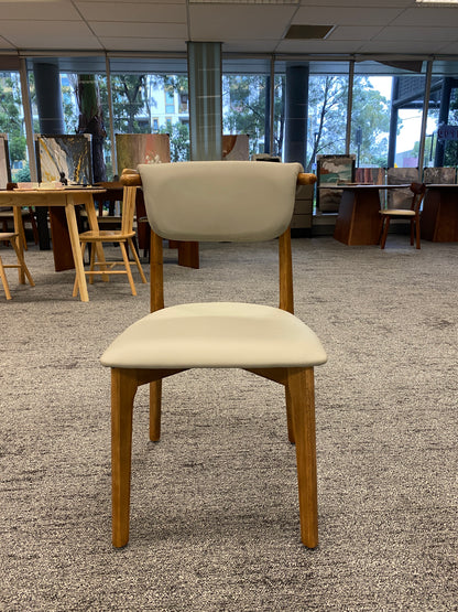 Black Oak Smoky Gray PU Cushion Chair