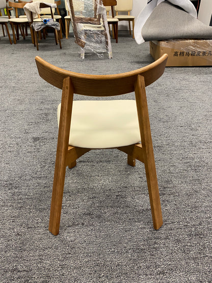 Beige EP/Microfiber Leather Cushion/Solid Wood/Dining Chair