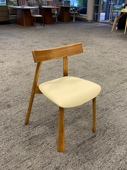 Beige EP/Microfiber Leather Cushion/Solid Wood/Dining Chair