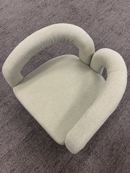 Soft Curved Lounge Chair - Lamb Plush Fabric