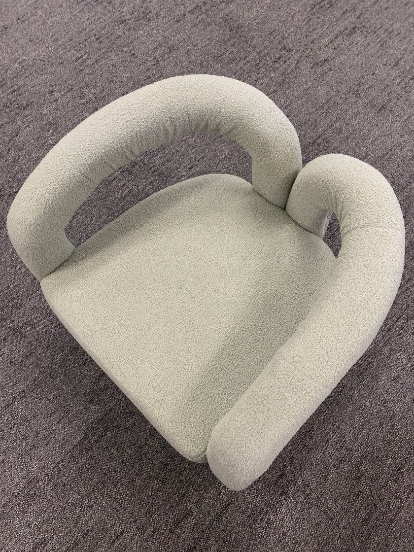 Soft Curved Lounge Chair - Lamb Plush Fabric