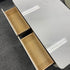White Rock Slab/Coffee Table With Vertical Stripe Sides/Gold Feet