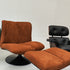 Caramel Suede Fabric Duckbill Lounge Chair and Ottoman