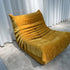 Linen-Cotton Compressed Chenille Lounge Chair with Ottoman
