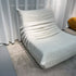 Linen-Cotton Compressed Chenille Lounge Chair with Ottoman